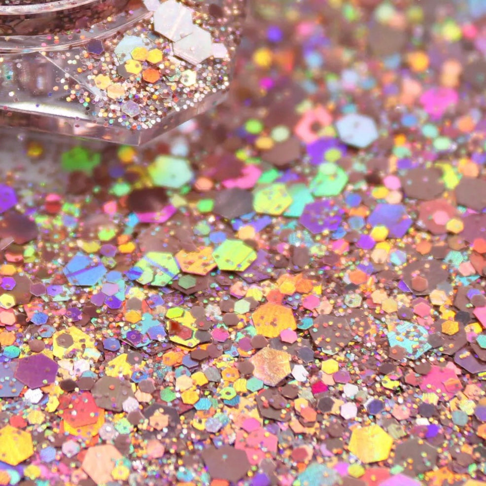 Vibrant,Rose Petal Sand Chunky Holographic Glitter, Glitter for
