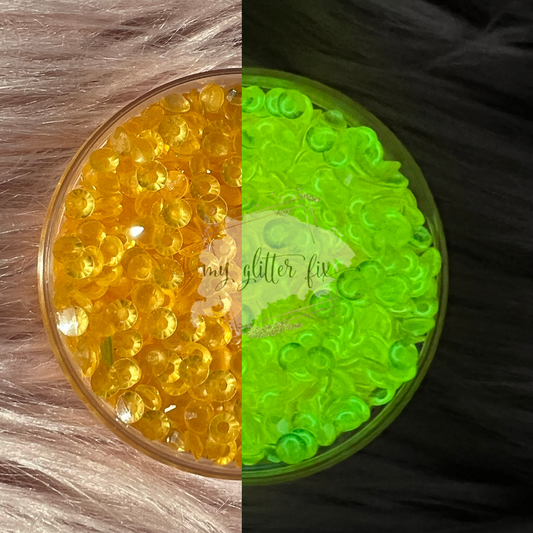 Transparent Light Topaz Luminous (Glow In The Dark) Jelly Rhinestones