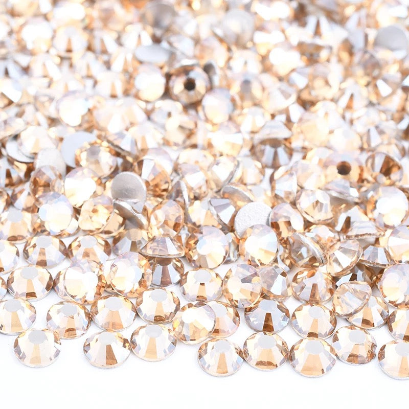 Gold Shadow Glass Rhinestones